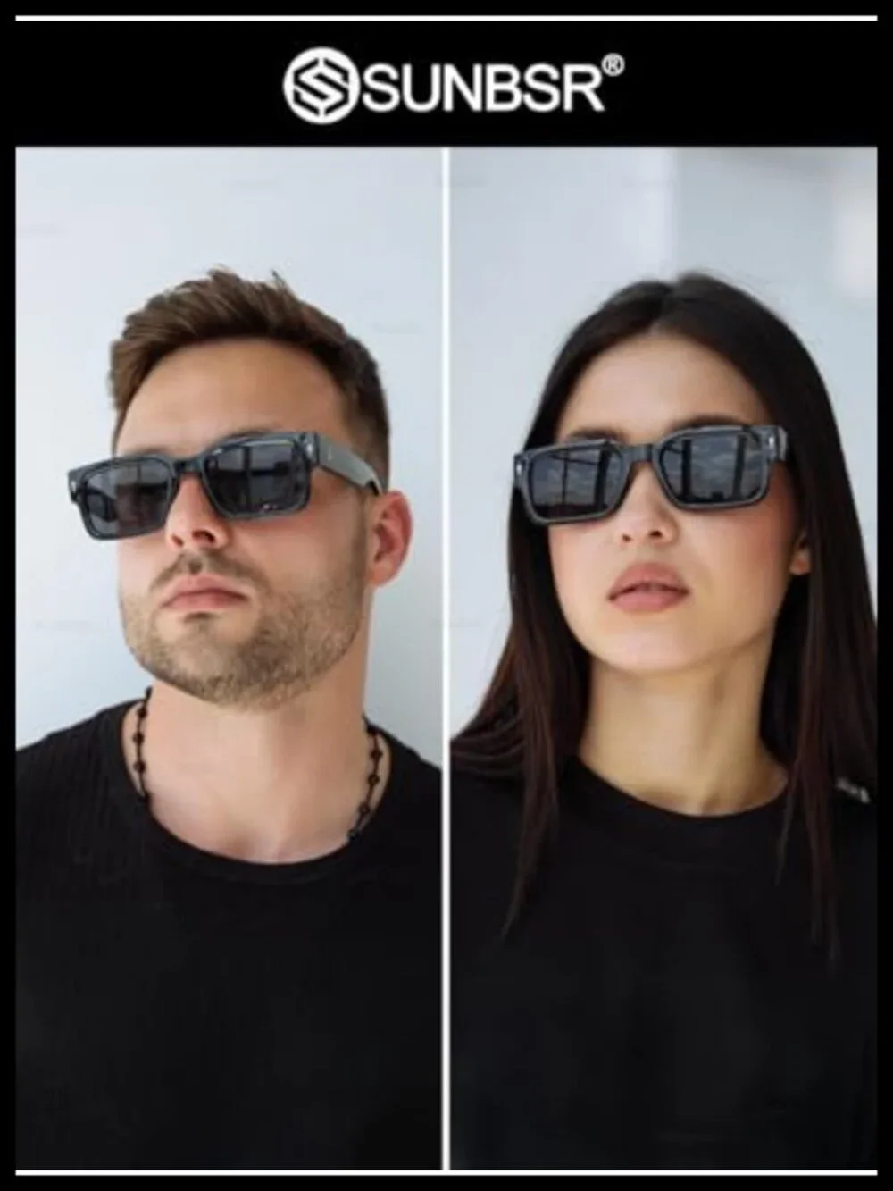 Classic Square Sunglasses for Women Men, Chunky Frame, UV400 Protection